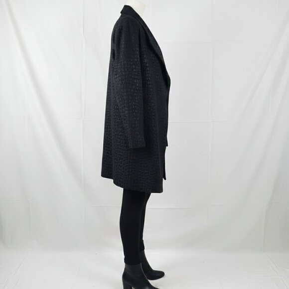 NWOT Chico's Women's Black Shimmer Snakeskin Mid Length Jacket 12 - Picture 4 of 13